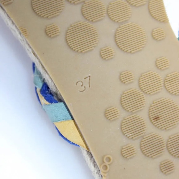 Jimmy Choo Women's Braided Leather Espadrille Flip Flops Beige Size 6.5 - Picture 5 of 5